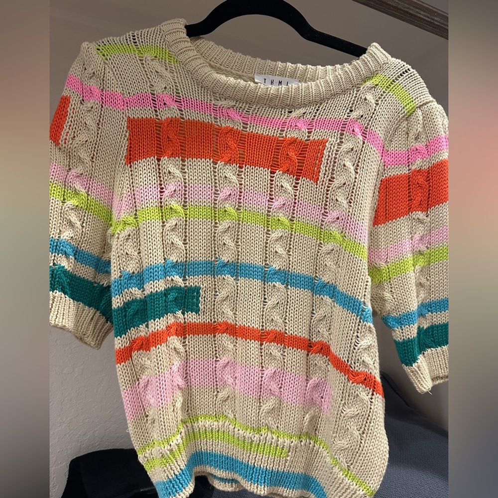 THML Multicolor Cable Knit Sweater